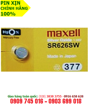Pin đồng hồ Maxell SR626SW/377 Silver Oxide 1.55v chính hãng Made in Japan